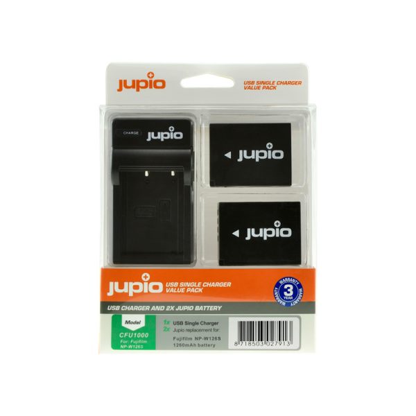 Jupio 2x Battery NP-W126S + USB Single Charger Akut ja laturit kameroihin 3